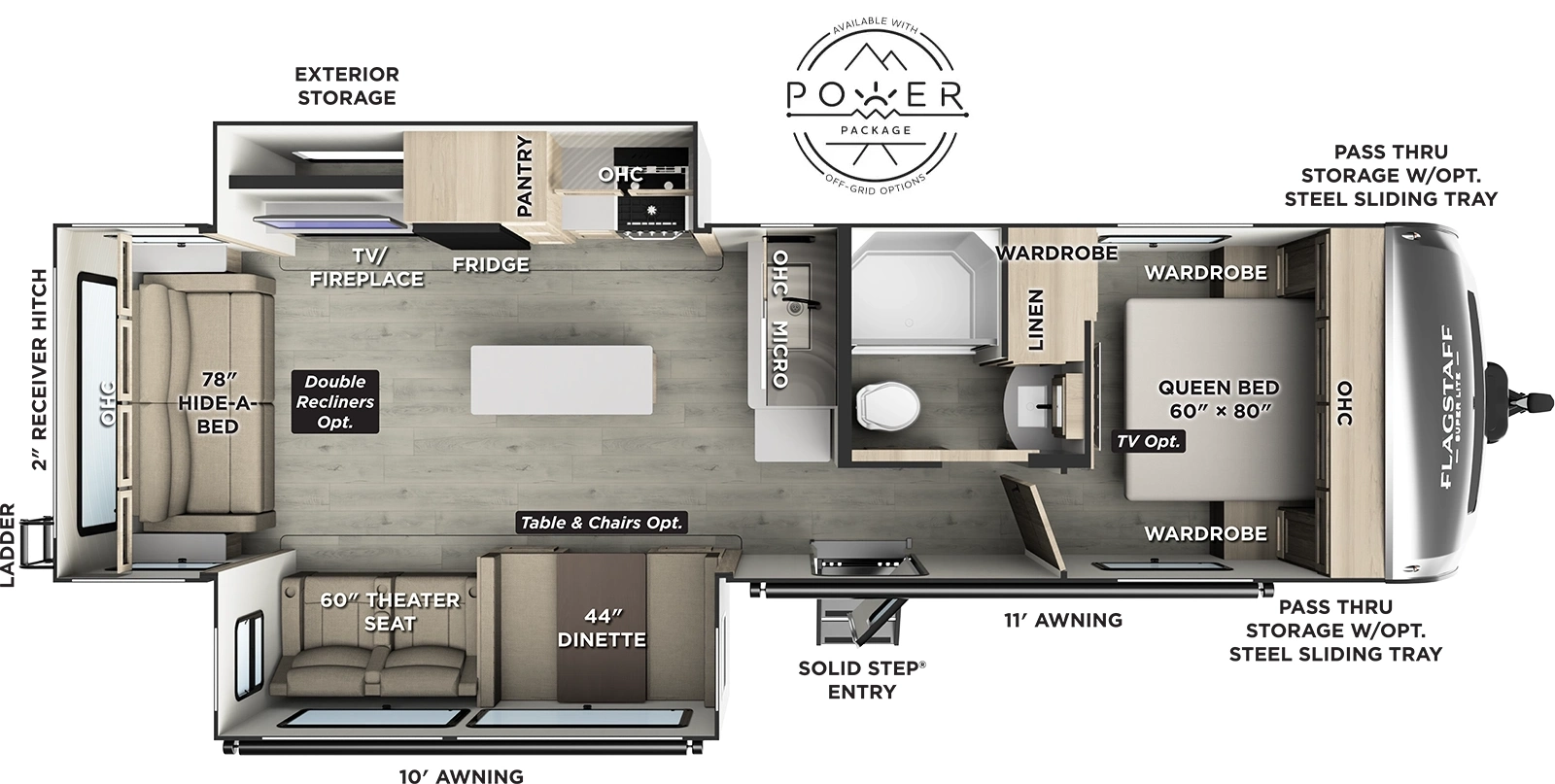 Flagstaff Super Lite Travel Trailers 29RLKS Floorplan